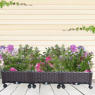 Le PVC en plastique augmenté multifonctionnel de planteurs de jardin a soulevé le lit de jardin sur des roulettes