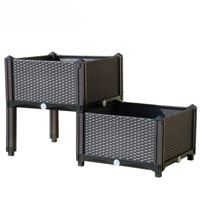 Boîtes en plastique de planteur de 50*50*27CM sur des jambes