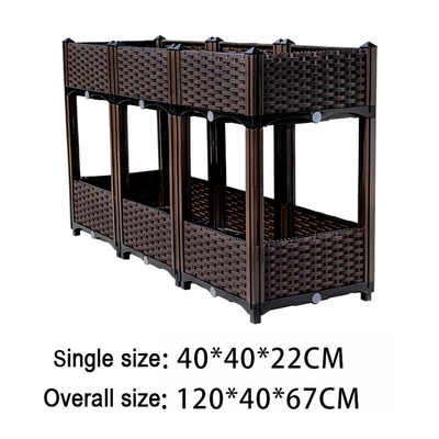 Boîte en plastique élevée écologique moderne de planteur grande capacité 42*42*20cm