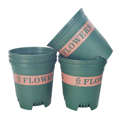 Pots en plastique en plastique de 1 de gallon vert antirouille de fleur de pots usine de pépinière 13cm haut