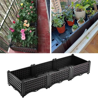 boîtes végétales de planteur de longueur de 80cm sur preuve en plastique de mite de boîte de planteur de roues la longue