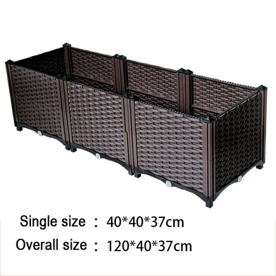 Boîte en plastique rectangulaire respirable de planteur de jardin pour planter la jeune plante aucune fuite