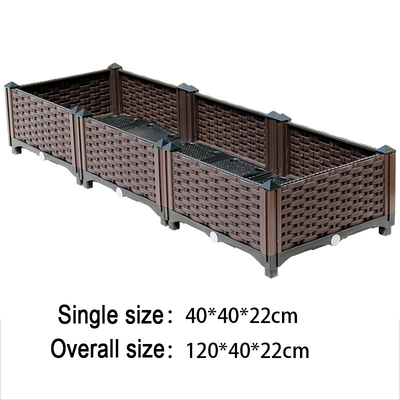 Le planteur augmenté en plastique du ménage 80*40*22CM Brown enferme dans une boîte le style européen de rectangle