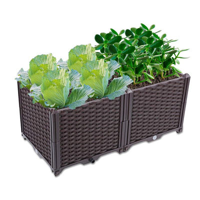 Les pots végétaux en plastique rectangulaires de protection solaire anti-vieillissement sont très utilisés dans le balcon de jardinage de famille plantant des boîtes