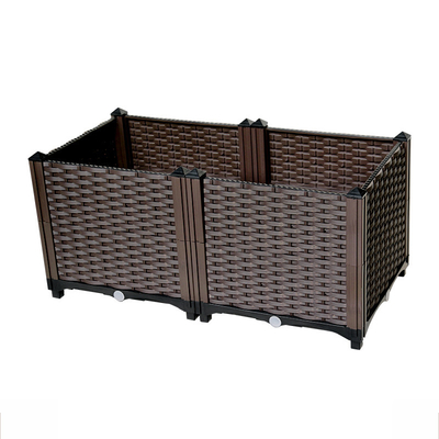 Lit élevé en plastique élevé de jardin de couvre-lit de jardin avec le soutien de la fleur extérieure et d'intérieur plantant la boîte