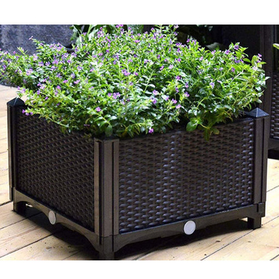 Lit bon marché augmenté empilable d'usine de jardin de boîte de planteur de lit de jardin de place en plastique de haute qualité