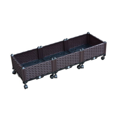 lit en plastique de 120cm*40cm*23cm Herb Garden Planter Raised Garden avec des roulettes