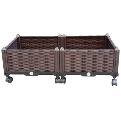 lit en plastique de 120cm*40cm*23cm Herb Garden Planter Raised Garden avec des roulettes