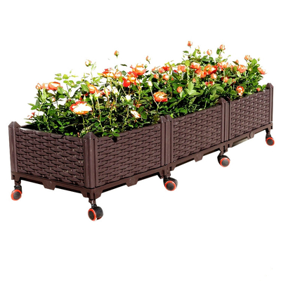Le PVC en plastique augmenté multifonctionnel de planteurs de jardin a soulevé le lit de jardin sur des roulettes