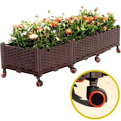 Le PVC en plastique augmenté multifonctionnel de planteurs de jardin a soulevé le lit de jardin sur des roulettes