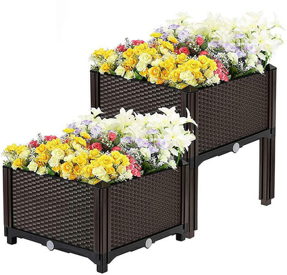 cuvette végétale en plastique élevée en plastique large de lits de jardin de 40cm sur des jambes antirouille