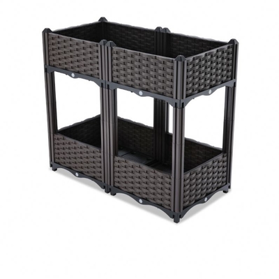 Couche multi tridimensionnelle de boîte en plastique de planteur élevée par rectangle de balcon
