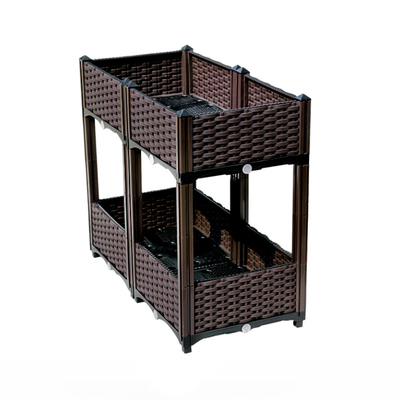 Couche multi tridimensionnelle de boîte en plastique de planteur élevée par rectangle de balcon