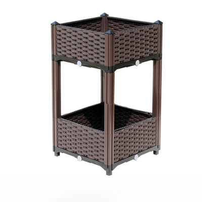 Couche multi tridimensionnelle de boîte en plastique de planteur élevée par rectangle de balcon