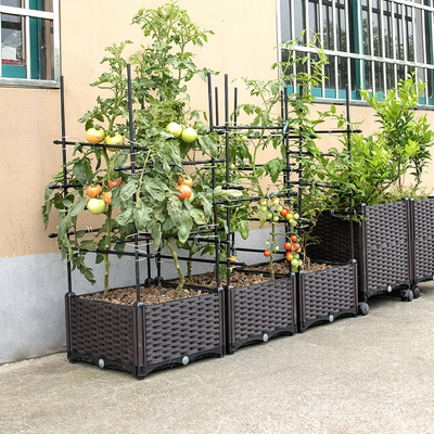 Le double haut jardin en plastique de la couche 71cm enferme dans une boîte les boîtes en plastique extérieures de planteur