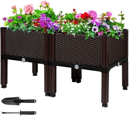 Le planteur élevé en plastique personnalisable de jardin a soulevé en plastique de lits de fleur non enduit