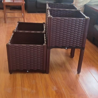 Boîte en plastique élevée de planteur de rectangle d'arrosage d'individu pour le jardin extérieur