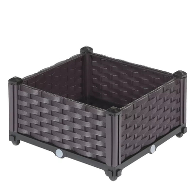 Lit de jardin surélevé en plastique pour pot de fleur empilable rectangulaire extérieur